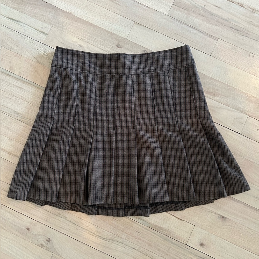 Abercrombie & Fitch Tweed Brown A-Line Mini Skirt - M - Picture 6 of 14